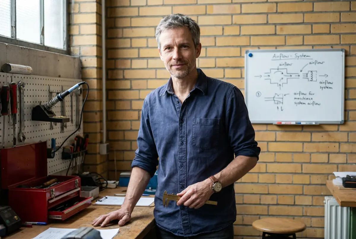 Mike Bennett, opfinderen af EpiCooler, i sit værksted